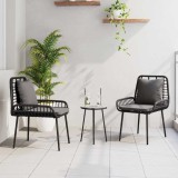 vidaXL Set de masă pentru grădină cu pernă 3 pcs Negru, Antracit