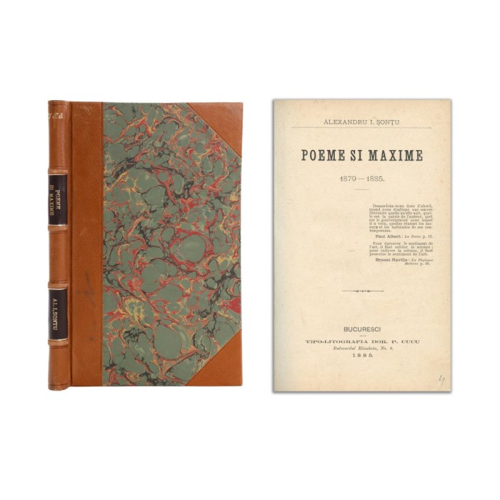 Alexandru I. Șonțu, Poeme și maxime, 1885