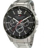 Tommy Hilfiger Luke 1791104, Ceas Bărbați 46mm Cronograf Baterie cu Brățară Din Metal Argintie