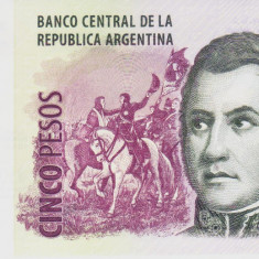 Bancnota Argentina 5 Pesos (2003) - P353 UNC ( litera H )