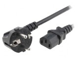 Cablu 3x1mm2 CEE 7/7 ştecăr unghi IEC C13 mamă PVC
