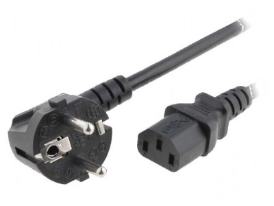 Cablu 3x1mm2 CEE 7/7 ştecăr unghi IEC C13 mamă PVC foto
