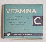 Cutie veche Epoca de Aur, reclama VITAMINA C - Fiola - fabrica de medicamente