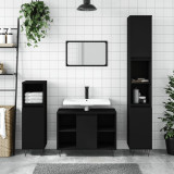 Dulap pentru baie, negru, 80x33x60 cm, lemn compozit, vidaXL