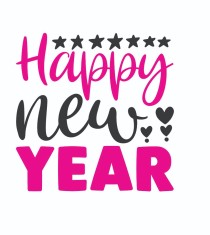 Sticker decorativ, Happy new year ,Roz, 66 cm, 7008ST-2 foto