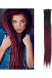 Extensii de dreadlock sintetice subțiri de 0.6 cm, realizate manual, 24 inch, 20 șuvițe, păr pentru croșetat, trențe lungi pentru croșetat, stil hip-h