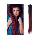 Extensii de dreadlock sintetice subțiri de 0.6 cm, realizate manual, 24 inch, 20 șuvițe, păr pentru croșetat, trențe lungi pentru croșetat, stil hip-h