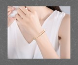 Cumpara ieftin Bratara Rigida din Argint 925 Placat cu Aur Galben , Model Bangle Minimalist