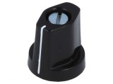 Buton Rotativ cu Flanșă și Indicator Plastic 4mm Negru