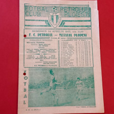 Program meci fotbal PETROLUL PLOIESTI - METALUL Plopeni (14.04.1985)