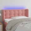 Tăblie de pat cu LED, roz, 83x16x78/88 cm, catifea