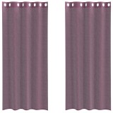 Cumpara ieftin Perdele Voile cu Oelii 2 buc Violet 140x225 cm