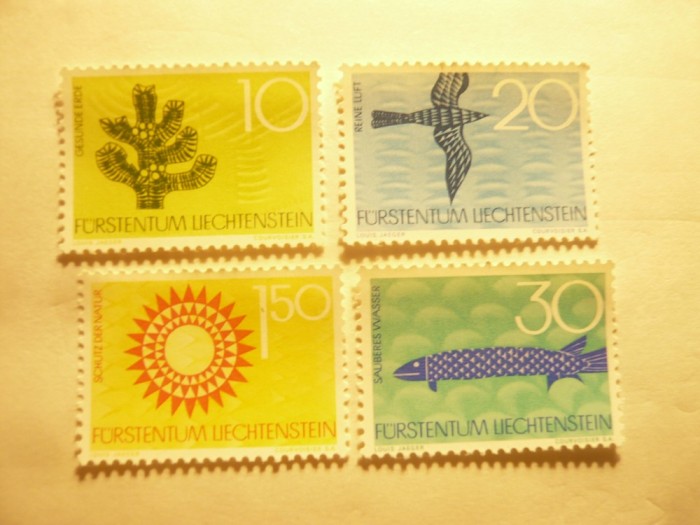 Serie Natura 1966 Liechtenstein , 4 valori