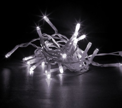 Perdea luminoasă - 100 LEDuri - albă - IP44 - 2,2 m - 8 programe foto