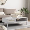 VidaXL Masă de cafea SENJA aspect ratan alb 100x55x33 cm lemn masiv