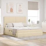 Cumpara ieftin Pat cu LED si saltea Creme 180 x 200 cm Tesatura