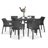 Cumpara ieftin Set mobilier de grădină Evody Quartet 6+1, grafit