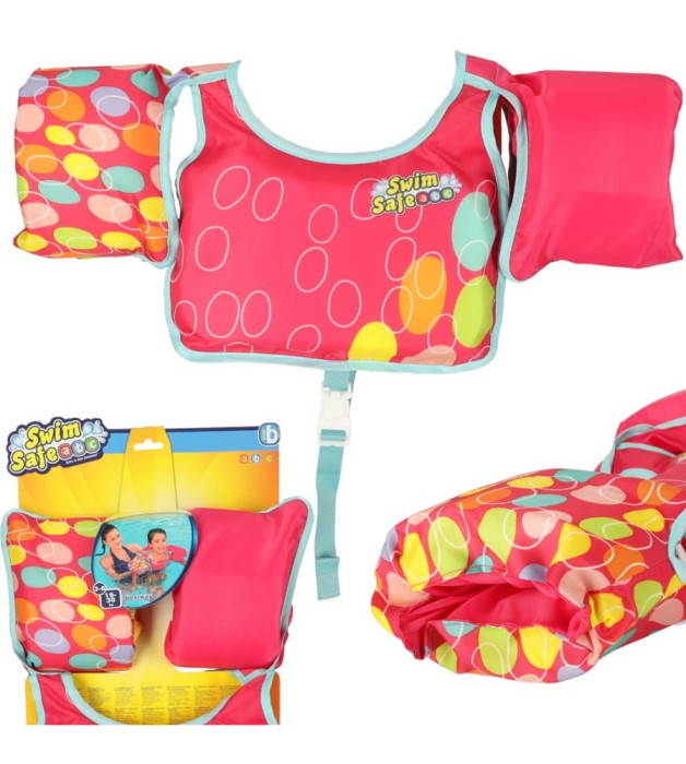 Vestă de inot cu maneci pentru copii 3-6 ani BESTWAY 32174, 19 - 30 kg, roz