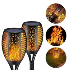 Set 2 x Lampa solara tip torta cu efect flacara 58 cm
