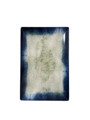 Platou dreptunghiular pentru servire ,ceramica,albastru, model Lago,30x20 cm