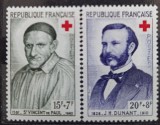 Seria Completă Franța 1958 - Crucea Roșie, Henri Dunant, Sf. Vincențiu de Paul, 2v, MNH (Mi. 1224-1225) -A242