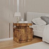 Gossi noptiera, stejar fumuriu, 45x35x52 cm, lemn prelucrat