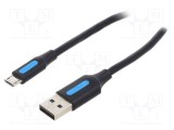 Cablu USB 2.0 VENTION 0,5m USB A la USB B micro mufă nichelat PVC