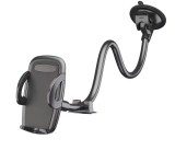 Suport auto robust pentru telefon compatibil si cu camioane, cu brat flexibil tip gat de lebada de 30 cm si stabilizator anti-vibratii , compatibil cu