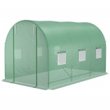 Cumpara ieftin Outsunny Seră de Grădină cu Acoperiș Rotunjit 3.5x2x2 m, Verde | Aosom Romania