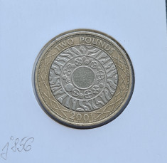 Marea Britanie 2 lire pounds 2001 foto