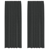 Cumpara ieftin Perdele Voile cu buzunare pentru bare 2 buc Negru