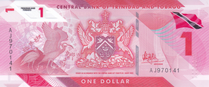 Bancnota Trinidad &amp; Tobago 1 Dolar 2020 (2021) - PNew UNC ( polimer )