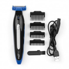 Trimmer multifuncțional MAXXMEE, aparat de ras și tuns 7 piese. 3.7V negru