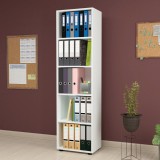 Raft carti Vara 178 x 49 x 30 cm pal alb cu 5 polite [en.casa] HausGarden Leisure, [en.casa]