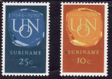 C1625 - Surinam 1970 - ONU 2v. neuzat,perfecta stare, Nestampilat