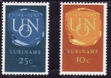 C1625 - Surinam 1970 - ONU 2v. neuzat,perfecta stare, Nestampilat