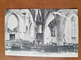 Carte postala, Flirey, interieur de lEglise, 1916