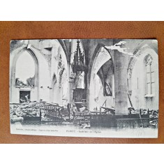 Carte postala, Flirey, interieur de lEglise, 1916