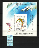 Africa, Tanzania, 1994 | Olimpiada de Iarnă Lillehammer 94 - Ski | Coliţă | aph, Sport, Stampilat