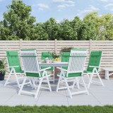 VidaXL Perne scaun cu spătar &icirc;nalt, 6 buc, verde, țesătură Oxford