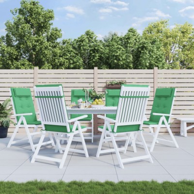 vidaXL Perne scaun cu spătar &amp;icirc;nalt, 6 buc, verde, țesătură Oxford foto