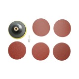 Set suport disc slefuire 125mm Velcro, 5 discuri abrazive P80-P240, adaptor M14 pentru polizor unghiular si bormasina Breckner Germany
