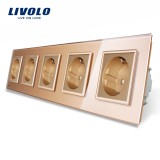 Cumpara ieftin Priza cvintupla Livolo cu rama din sticla SmartElectro IntelligentHouse