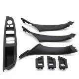 Set 4 manere + 3 ornamente usi interioare, potrivite BMW Seria 5 F10 F11 - Negru