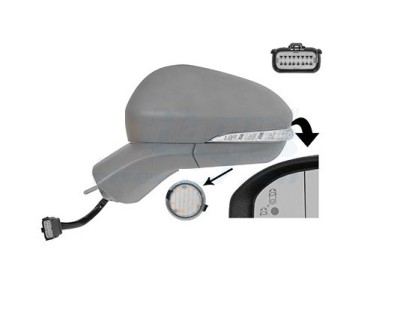 Oglinda usa exterioara Ford Mondeo, 10.2014-, Stanga, reglare electrica; grunduit; incalzit; cu functie de unghi mort; sticla asferica; geam cromat; foto