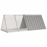 Gossi cusca pentru iepuri, gri, 201,5x80,5x71 cm, otel galvanizat