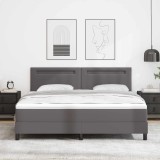 vidaXL Pat cu arcuri cu saltea Gri 180 x 200 cm Piele artificială 3339062