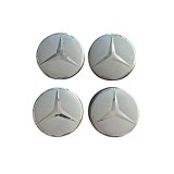 Set 4 capace roti 56, 5mm Mercedes star gri compatibil/inlocuitor janta aliaj