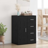 vidaXL Bufet cu sertar Stejar Negru 59 x 39 x 80 cm Lemn compozit 883066