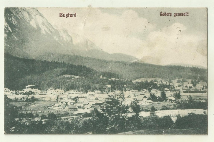cp Busteni : vedere generala - circulata 1928, timbre